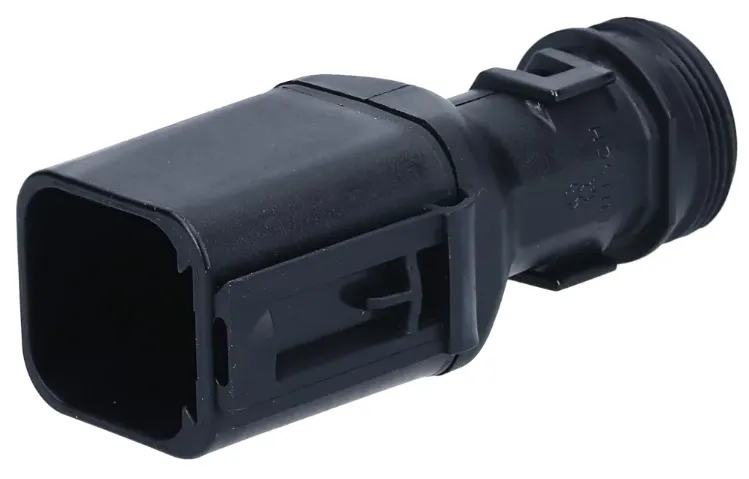 Wellrohradapter deutsch DT 180° 6-polig für Stiftstecker mit Zugentlastung Backshell DT04-6P