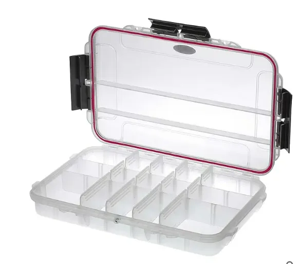 [10-1347] Wasserdichter Koffer MAXGRIP L x B x H: 350 x 230 x 59 mm, Mit Unterteilungen, Transparent, Kunststoff Prod.Nr. 29200337