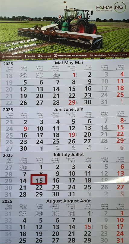 [17-31] Kalender, 4 Monate mit Schieber und Werbefläche (300 x 160 mm)