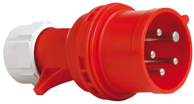 CEE-Stecker mit Phasenwender, 16A, 400V, rot