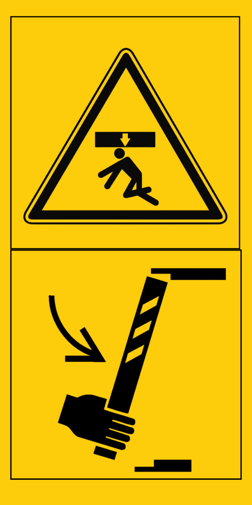 Warnhinweis: Abstellstützen (hochformat) 