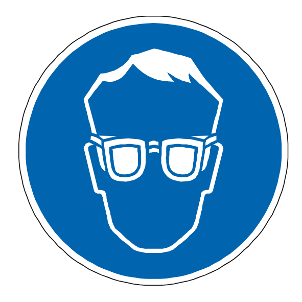 Sicherheitshinweis: Schutzbrille tragen (rund)