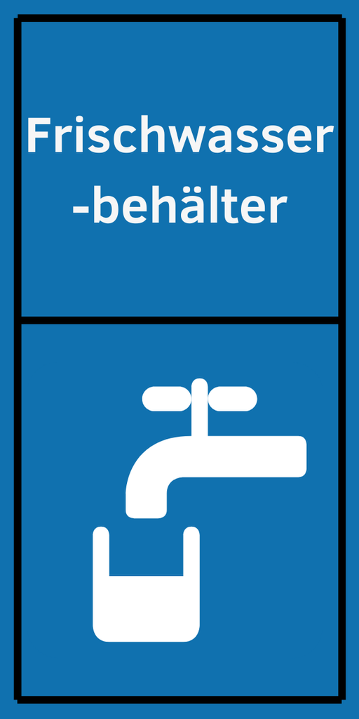 Sicherheitshinweis: Frischwasserbehälter (hochformat)