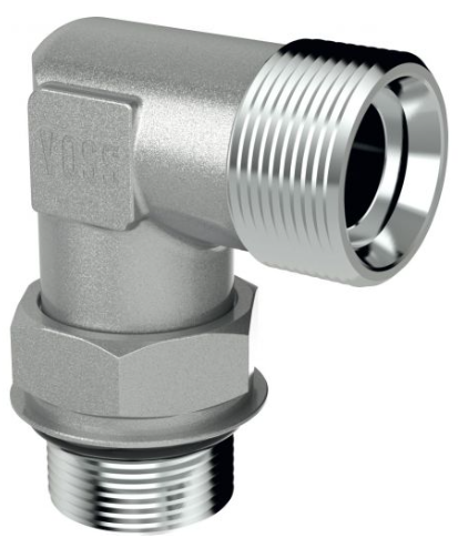 Winkelverschraubung mit Kontermutter 90° einstellbar 1/8'' Block auf 6L M12x1,5 AG