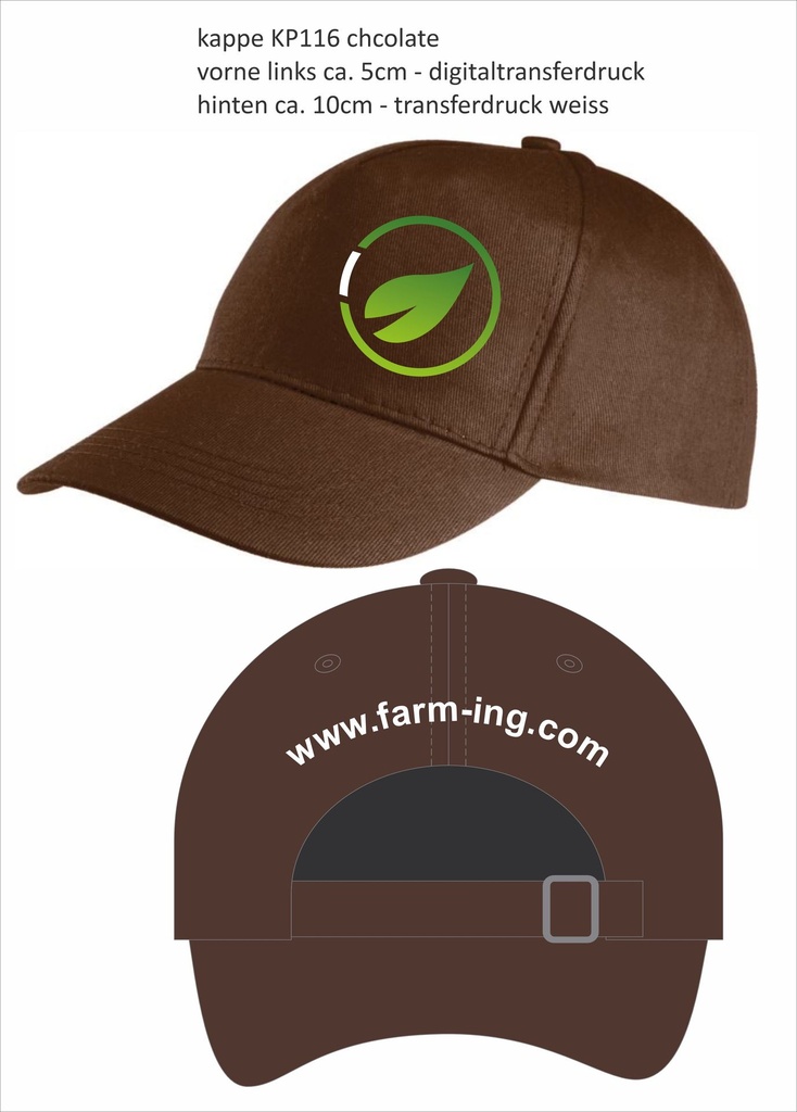 [17-39] Kappe, chocolate, Logo vorne links / hinten mittig