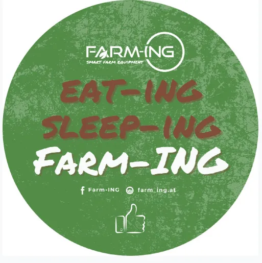 [17-44] Aufkleber rund, 10 cm, Eat-Ing Sleep-Ing Farm-Ing