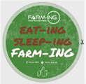 [17-44] Aufkleber rund, 10 cm, Eat-Ing Sleep-Ing Farm-Ing